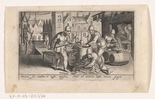Catching and Smoking Herring at the Haringpakkerstoren, ca. 1610