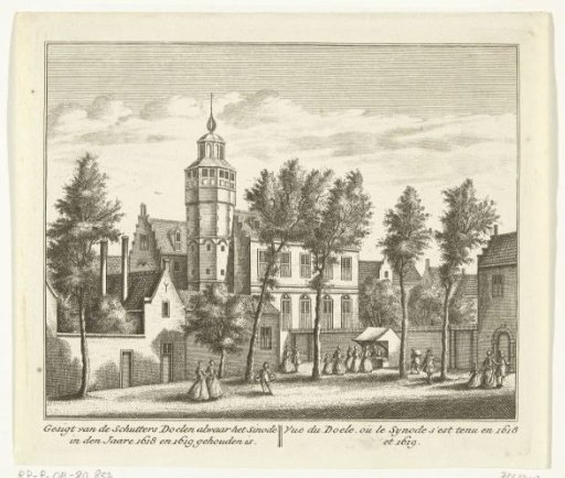 View of the Kloveniersdoelen in Dordrecht where the National Synod was held in 1618-1619