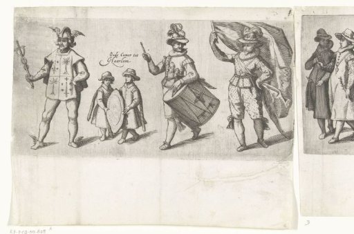 Procession by the rhetoricians' chamber De Pellicaen (Trou moet blycken) of Haarlem (first part), 1607