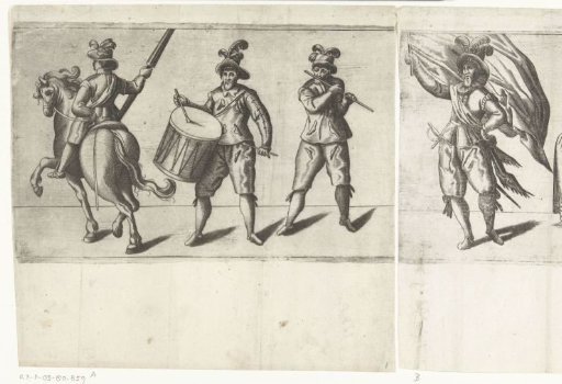 Procession by the Flemish rhetoricians' chamber De Orange Lelie / De Witte Lelie of Leiden (first part), 1607