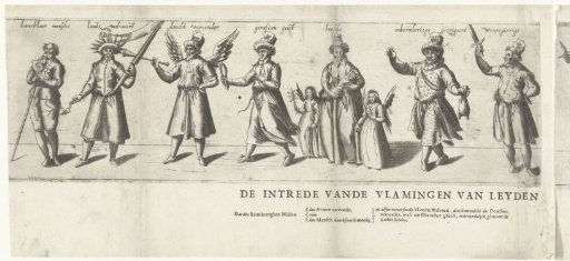 Procession by the Flemish rhetoricians' chamber De Orange Lelie / De Witte Lelie of Leiden (third part), 1607