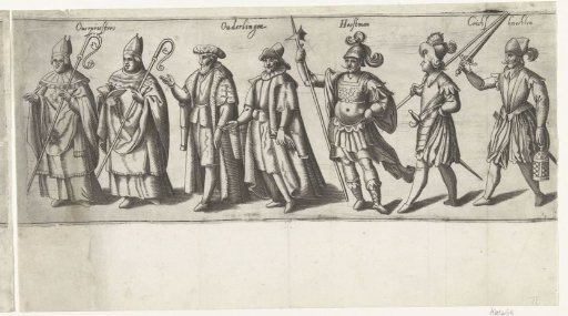 Procession by the rhetoricians' chamber De Corenaren of Katwijk-aan-de-Rijn (third part), 1607
