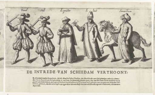 Procession by the rhetoricians' chamber De Roo Roosen of Schiedam (second part), 1607