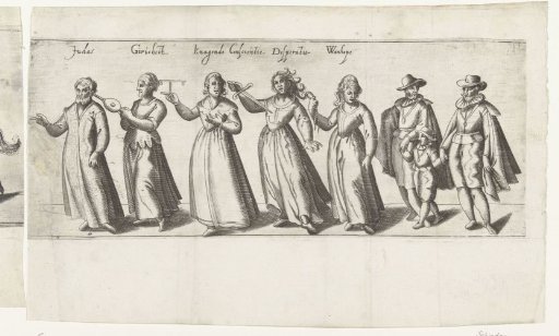 Procession by the rhetoricians' chamber De Roo Roosen of Schiedam (third part), 1607