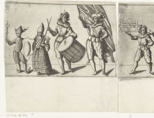 Procession by the rhetoricians' chamber Den Aeckerboom of Vlaardingen (first part), 1607