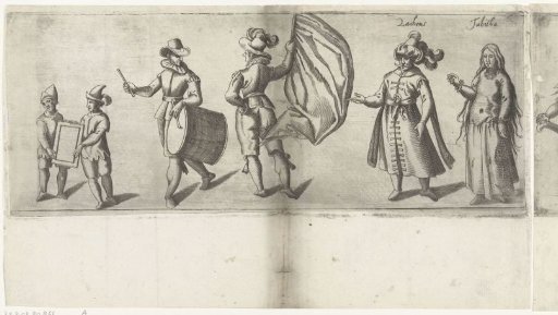 Procession by the rhetoricians' chamber De Lelijkens onder de Doornen of Noordwijk (first part), 1607