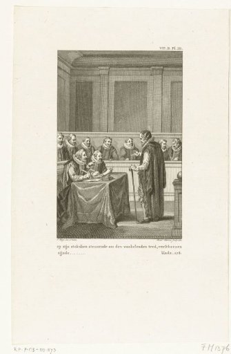 Johan van Oldenbarnevelt appears before his judges, 1619