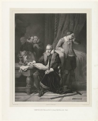 Oldenbarnevelt in prison the night before his execution, 1619