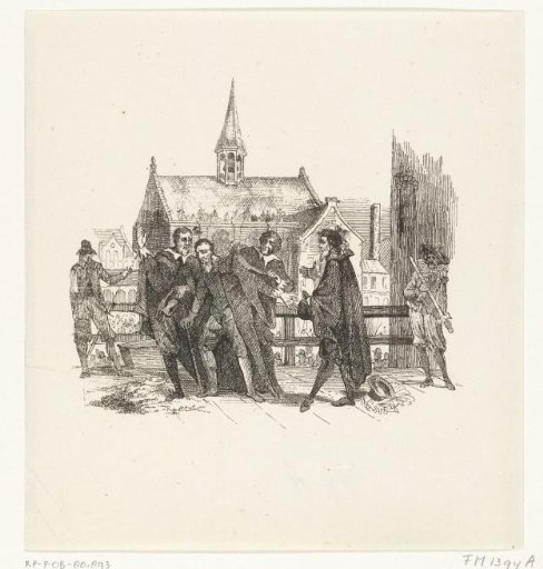 Johan van Oldenbarnevelt on the scaffold, 1619