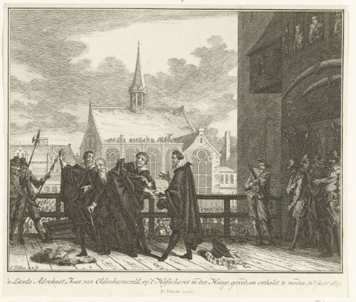 Johan van Oldenbarnevelt on the scaffold, 1619