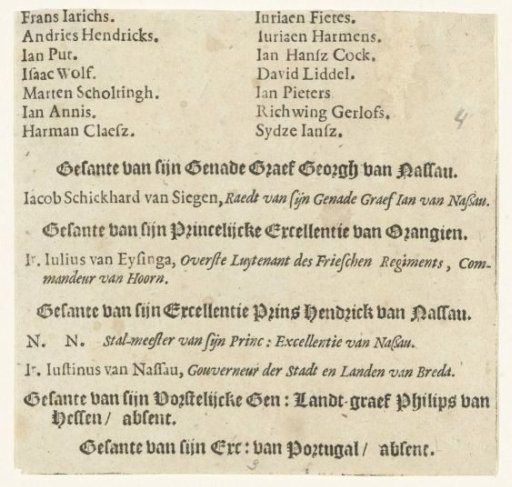 Text Sheet for the Funeral of William Louis, Count of Nassau, in the Great Church at Leeuwarden, 1620