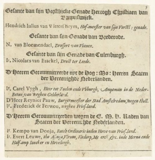 Text Sheet for the Funeral of William Louis, Count of Nassau, in the Great Church at Leeuwarden, 1620