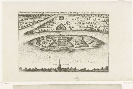 Fort Papenmuts built by Maurice in the Rhine, 1620