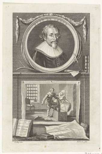 Hugo Grotius steps into the book chest, 1621