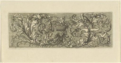 Flower basket amidst leafy vines with a bird