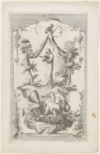 Man absorbed in a book and woman with a cow
