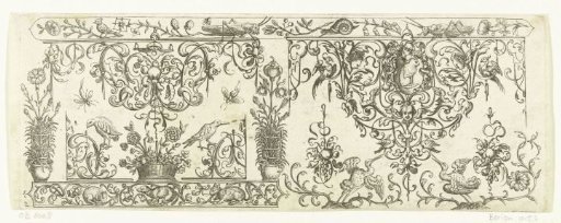 Border decoration with two crickets at the top