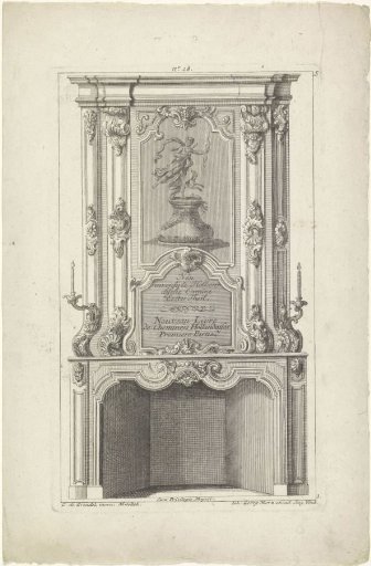 Design for a chimney with Diana as the goddess of the hunt