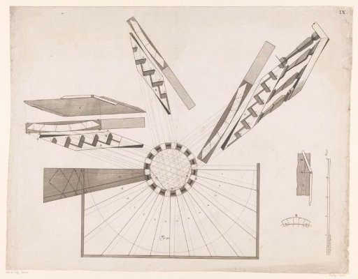 Technical drawing of a staircase