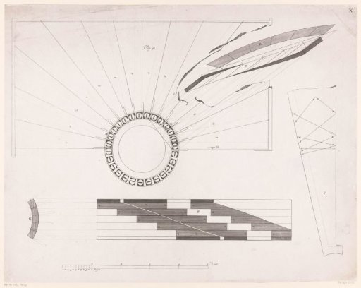 Technical drawing of a staircase
