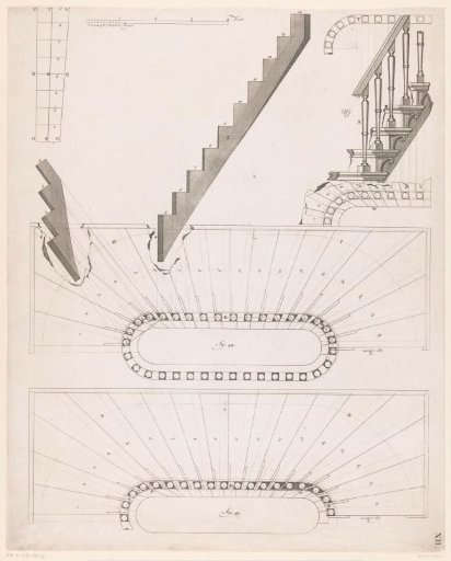 Technical drawings of staircases