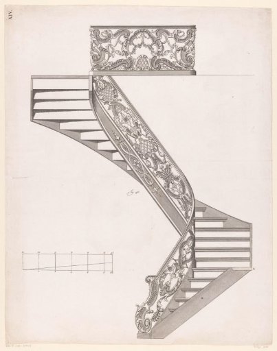 Technical drawings of a staircase