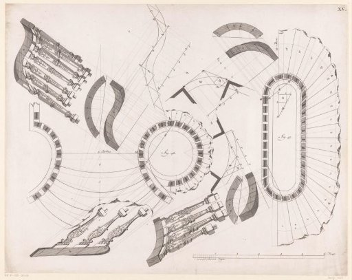Technical drawings of staircases