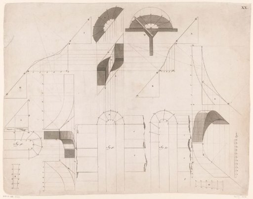 Technical drawings of staircases