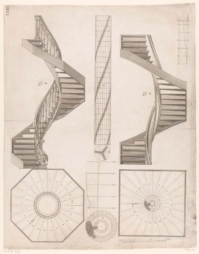 Technical drawings of staircases
