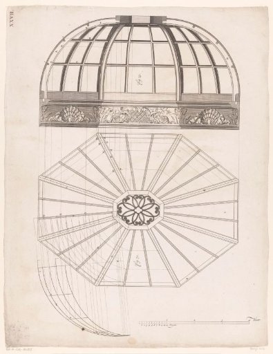 Technical drawings of a dome