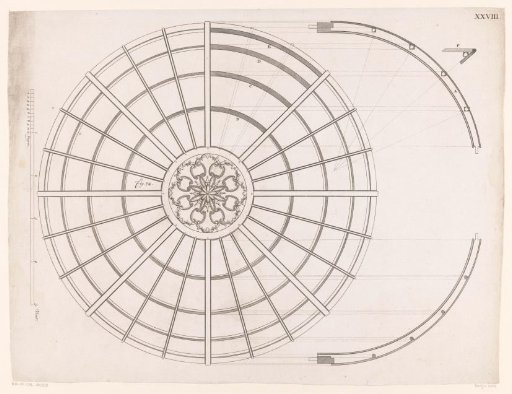 Technical drawings of a dome