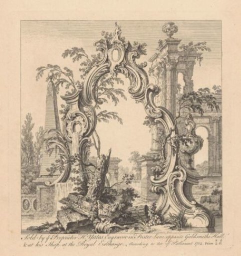 Cartouche in a Ruined Landscape