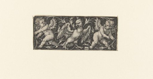 Frieze with an Eagle Between Two Putti and Leaf Scrolls