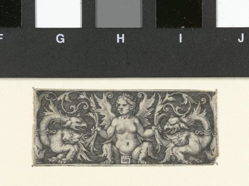 Friese with female satyr between two dragons