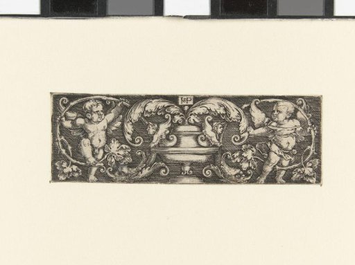 Frieze with a vase among leafy scrolls