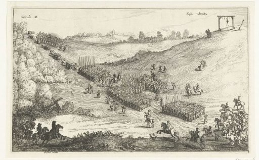 Leiden civic guard in battle formation on the Mookerheide, 1622