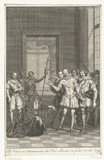 The widow of Johan van Oldenbarnevelt begs Maurice for mercy for her son Reinier, 1623