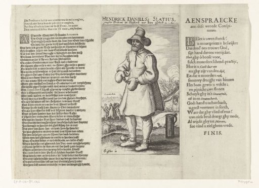 Henricus Slatius, in handcuffs and leg irons, 1623