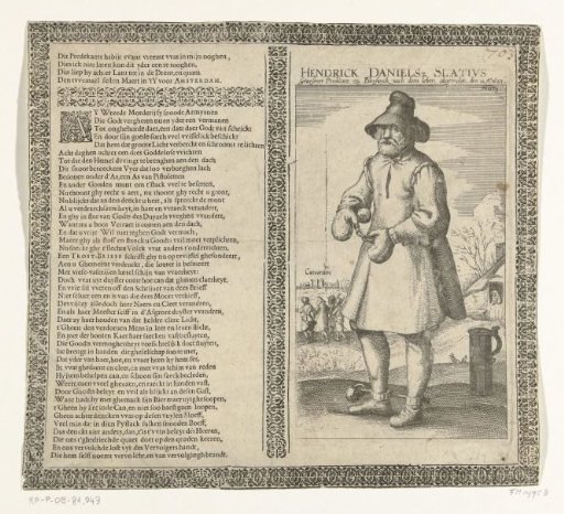 Henricus Slatius, in handcuffs and leg irons, 1623