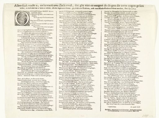 Text sheet accompanying the allegory on the Peace of Nijmegen, 1678