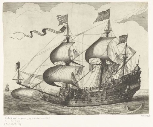 Dutch warship with three masts, ca. 1625
