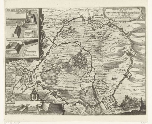 Map of the Siege of Groenlo by Frederick Henry, 1627