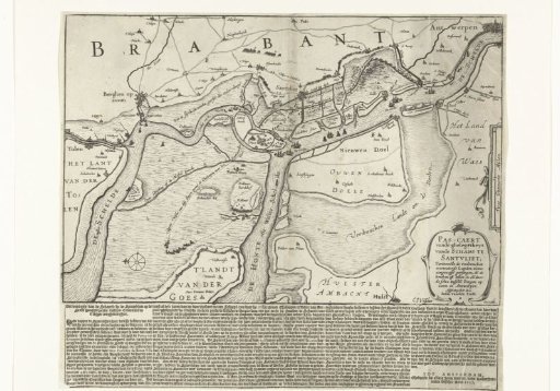 Map showing the construction of the Spanish fort at Zandvliet, 1627