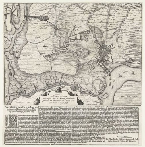 Map of Bergen op Zoom and Steenbergen with the new fortifications, 1628