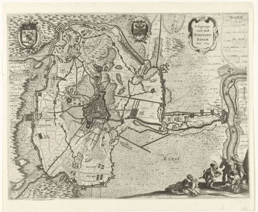 Map of the siege of 's-Hertogenbosch by Frederick Henry, 1629