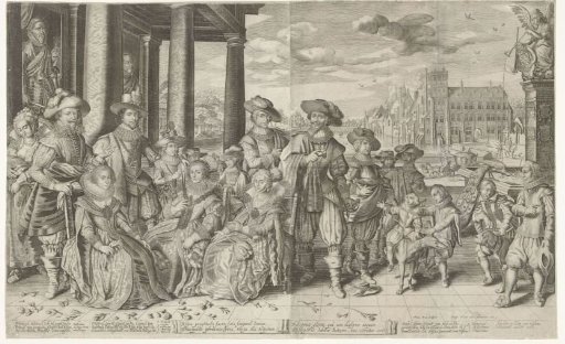 Group portrait of Frederick Henry, Frederick V of Bohemia and Ernest Casimir, with their wives and children, 1627