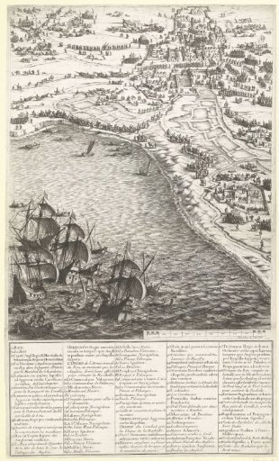 Siege of La Rochelle, September 1627–October 1628 (central map, lower right section)