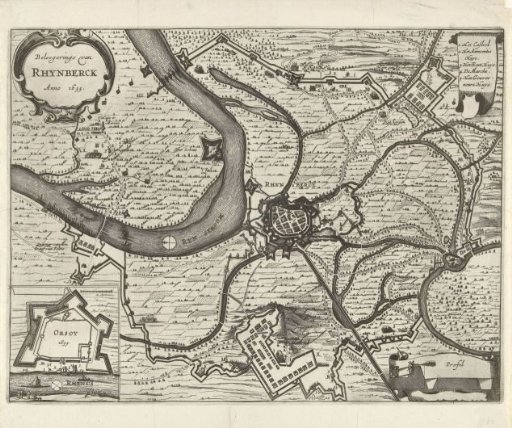 Map of the siege of Rijnberg, 1633