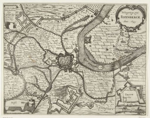 Map of the siege of Rijnberg, 1633