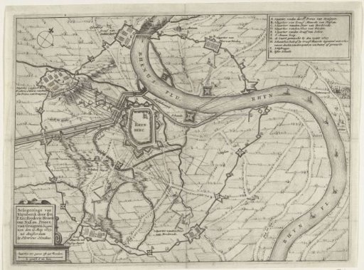 Map of the siege of Rijnberg, 1633